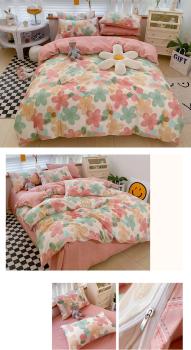 360Home Schlafzimmer Bettwäsche Bettdecke Baumwolle Bettbezug Hibiskus Bunt
